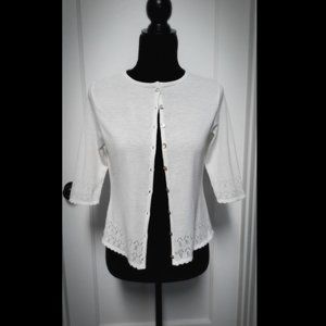 Reference Point ✨Vintage 90's✨ Button-down Pointelle Cardigan M